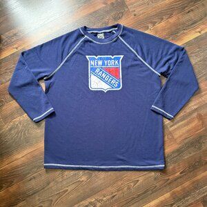 Calhoun NHL "New York Rangers" Distressed Logo - Soft Terry Long Sleeve - Size L